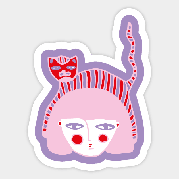 Cat hat Sticker by futurionism